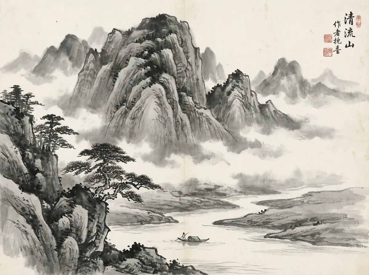 澳门新葡京水墨山水画展示留白美学